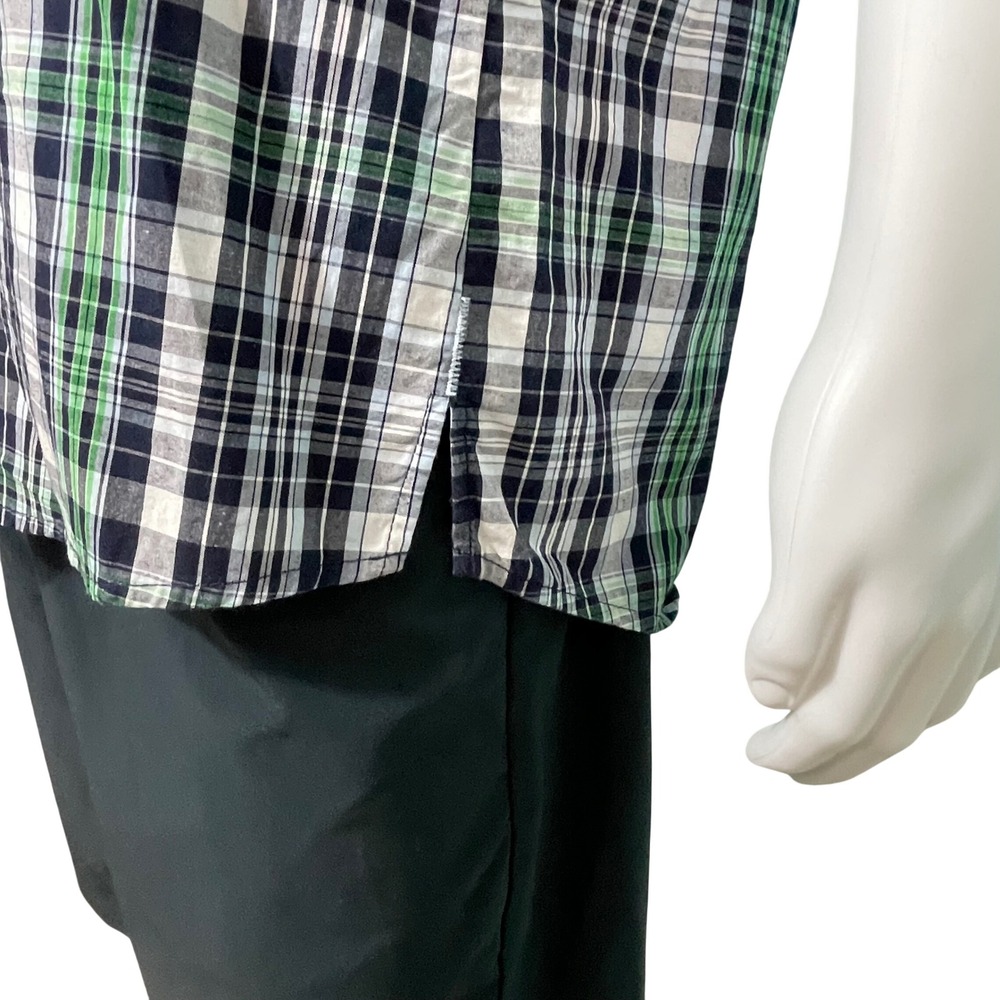 Ecko Unltd Y2K Mens Classic Material Large Plaid Button Down Shirt Short Sleeve - Picture 2 of 10